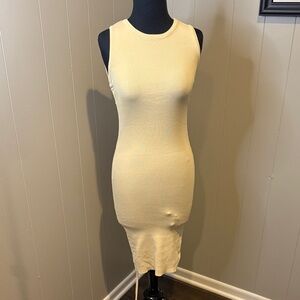 B8 Lioness Women’s XXS Beige Sleeveless Midi Bodycon Dress